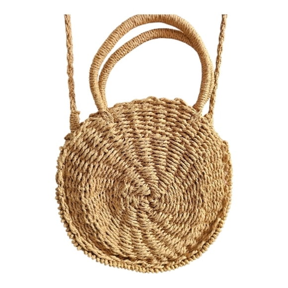 POPPIES & PEONIES Sunkiss Rattan Crossbody Tote - Picture 5 of 8